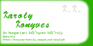 karoly konyves business card